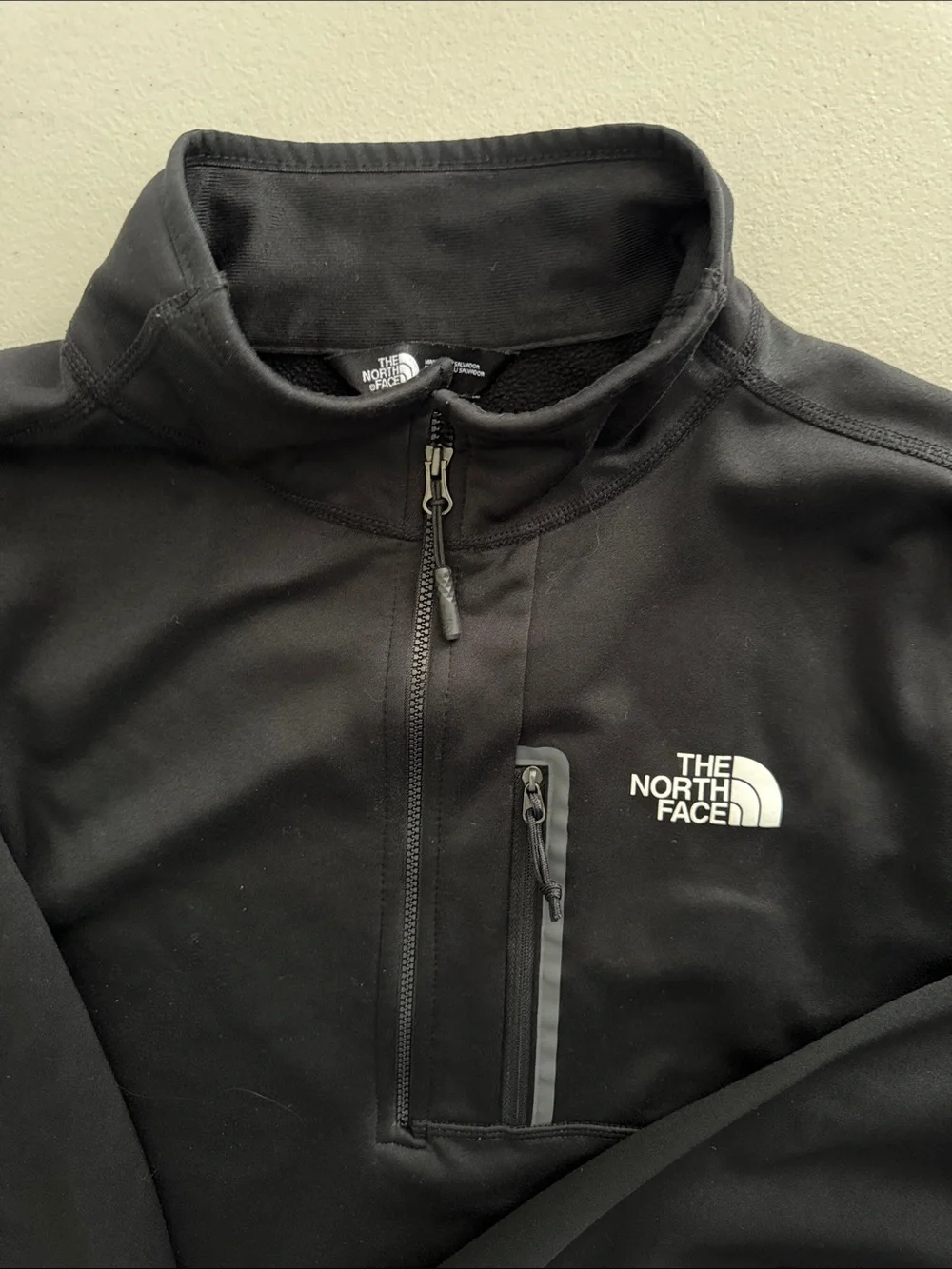 The North Face Black Quarter-Zip Fleece Pullover with Chest Pocket